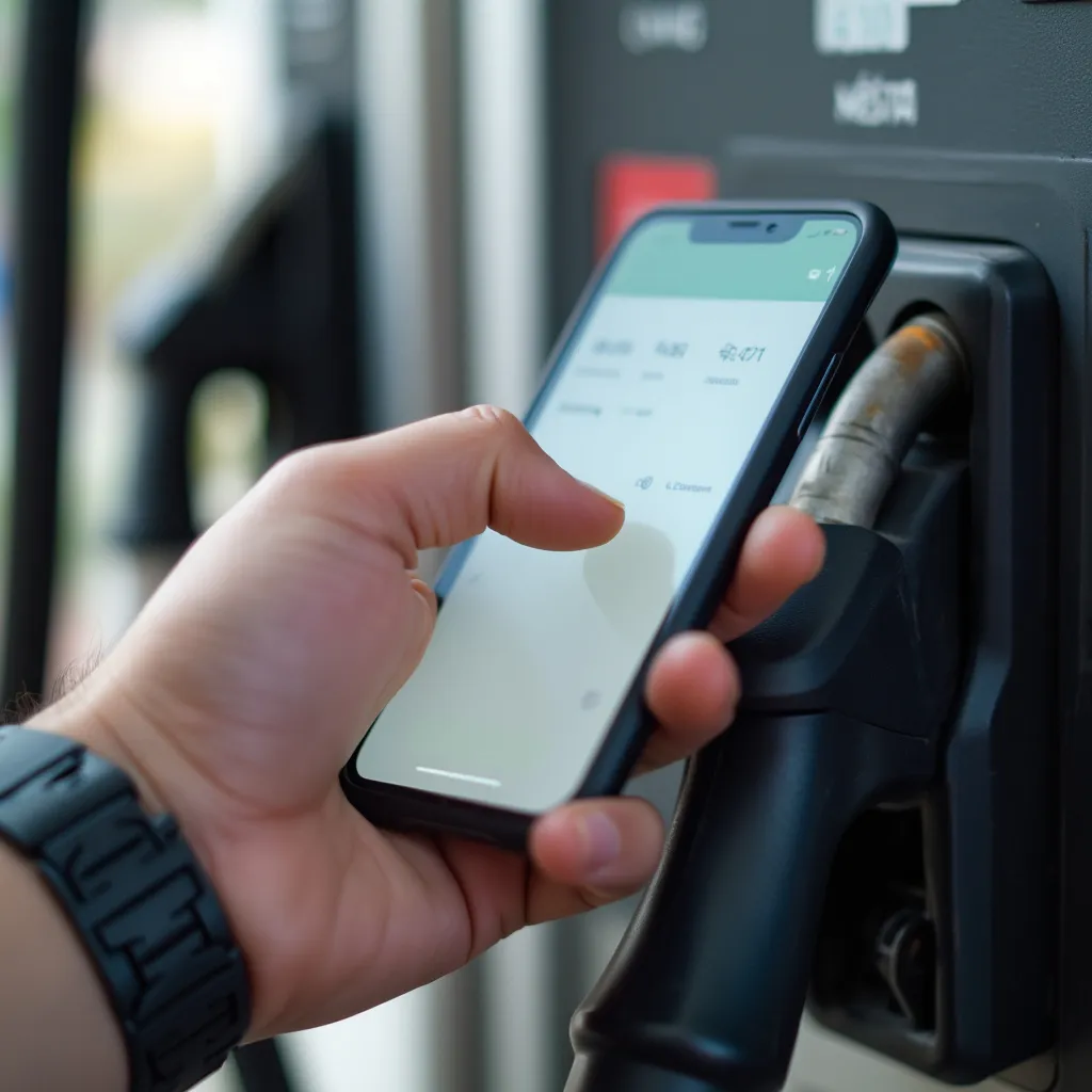 Pago digital en una estación de servicio argentina